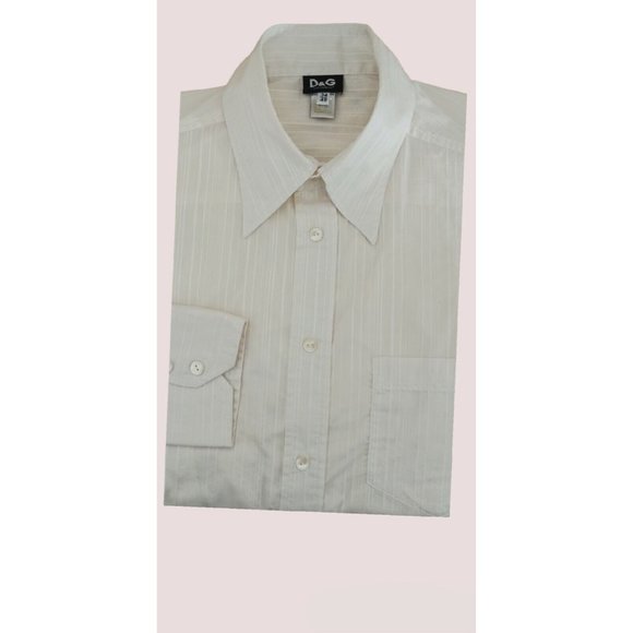D&G DOLCE & GABBANA White Striped Long Sleeve Shirt Size 34/ 48 EC